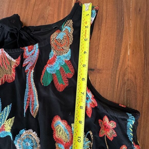 MSK Floral Embroidered Black Dress - Picture 10 of 16